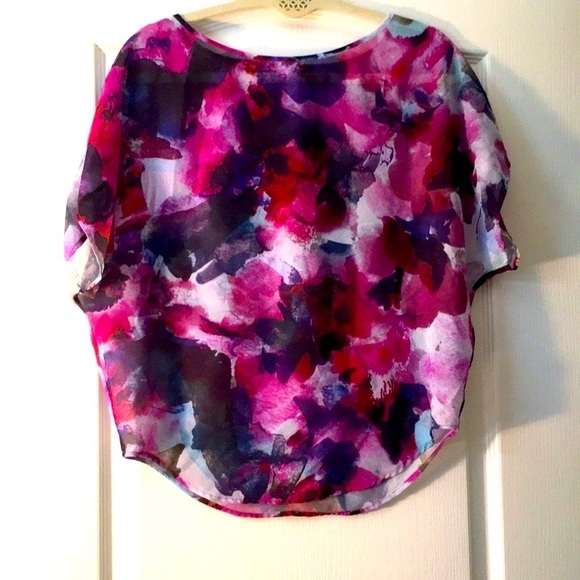 Guess Floral Sheer Blouse - Picture 1 of 3